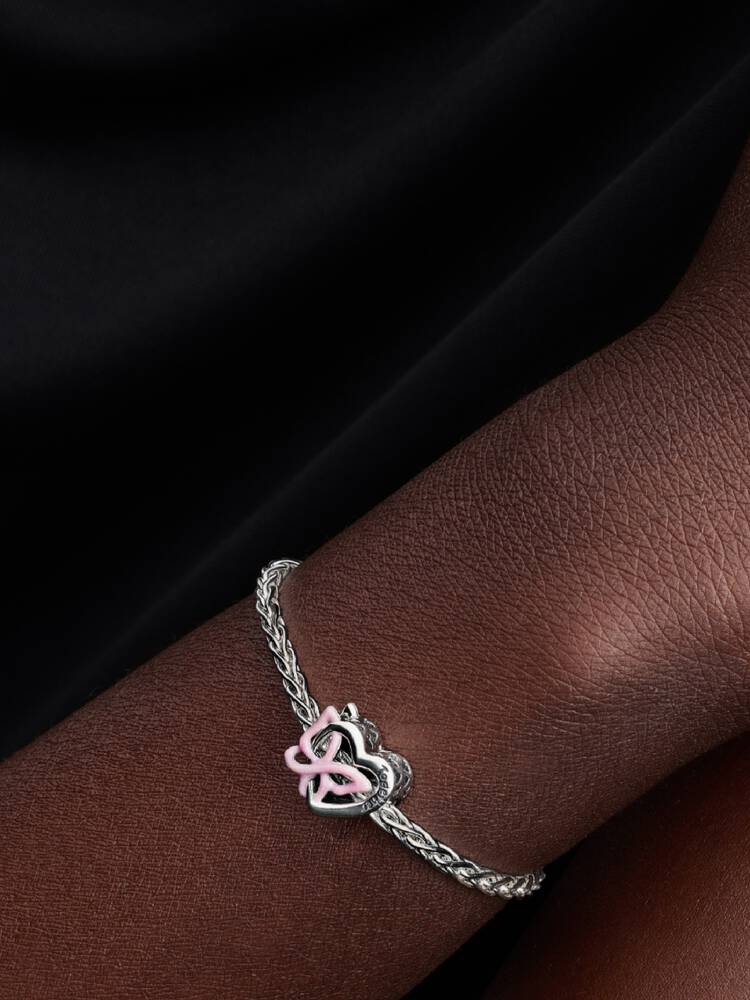 Verschlungenes Herz und Schmetterling Charm Sterling-Silber