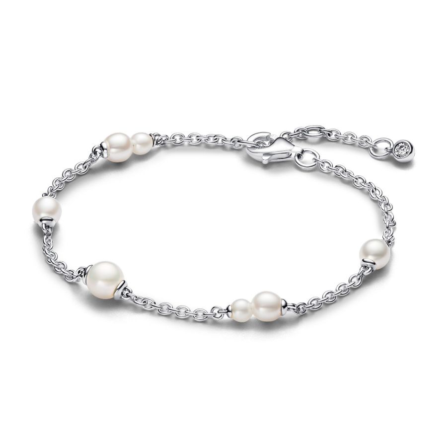 Kettenarmband Süßwasserzuchtperle Silber