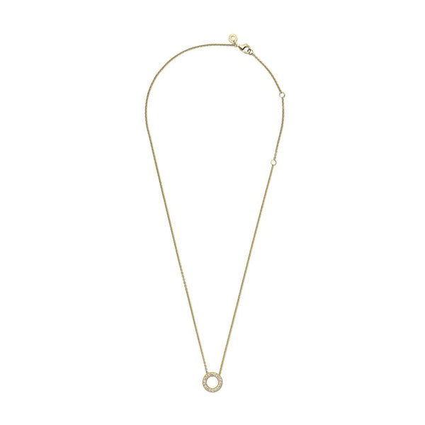 367436C01 Halskette Anhänger Logo Pavé-Kreis 14k Gold Plattiert
