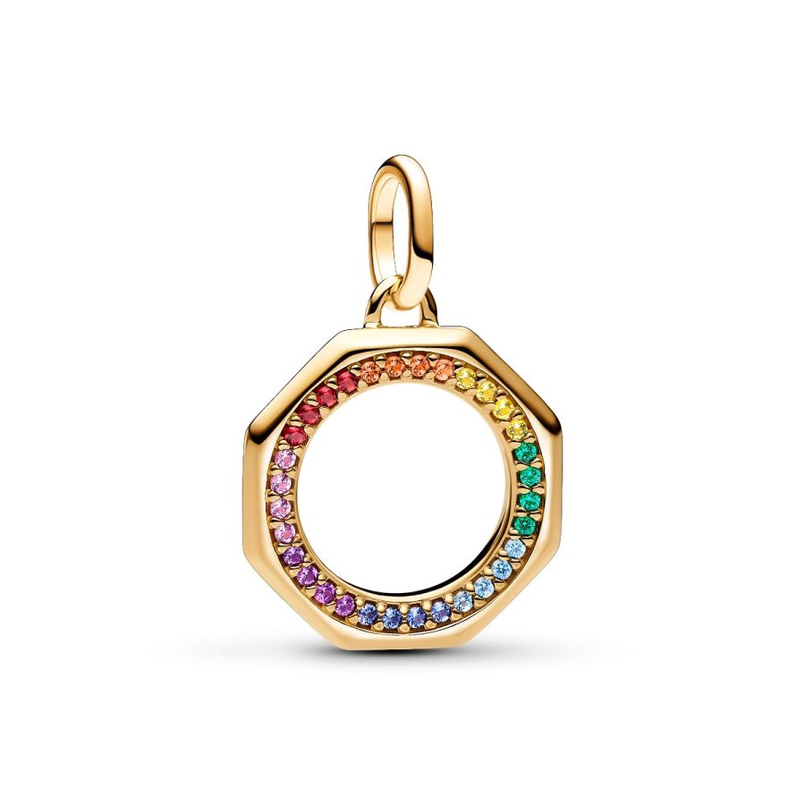 Charm-Medaillon Regenbogen Kristalle Vergoldet Hauptbild