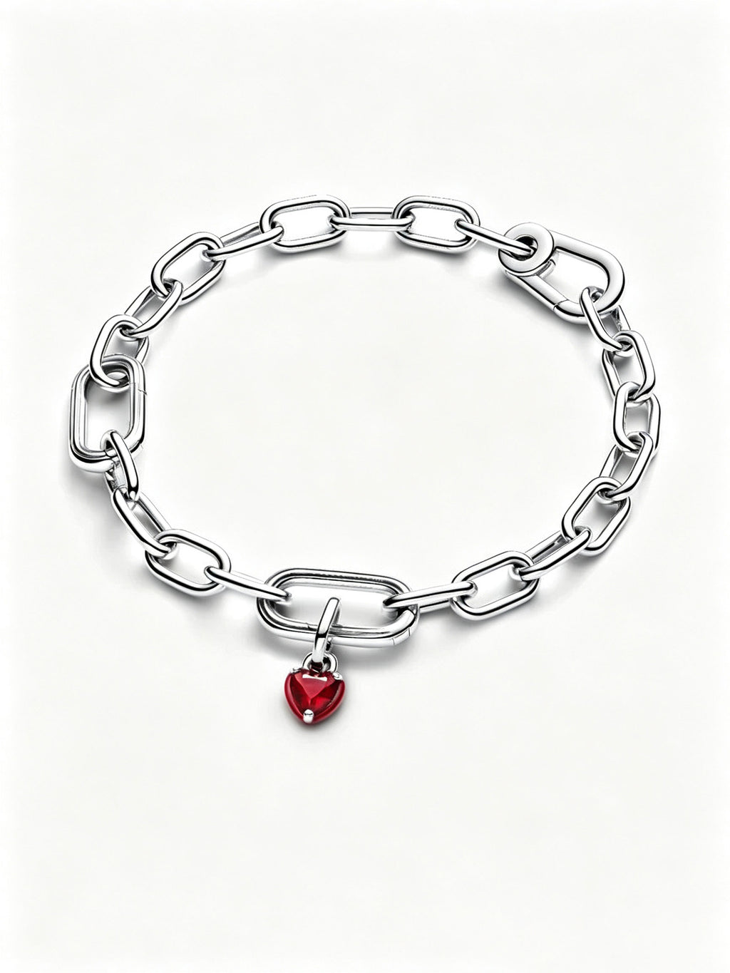 Rotes Chakra-Herz Mini-Charm-Anhänger Sterling-Silber