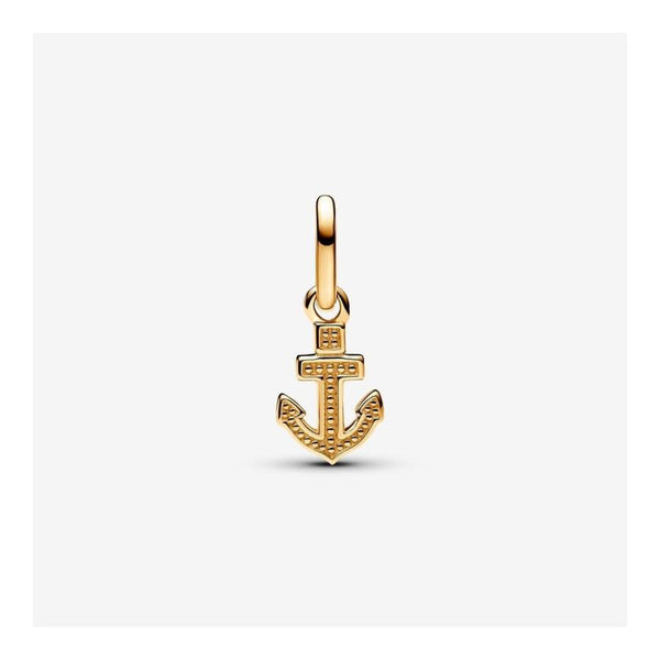 Mini-Charm-Anhänger Anker Zirkon Vergoldet
