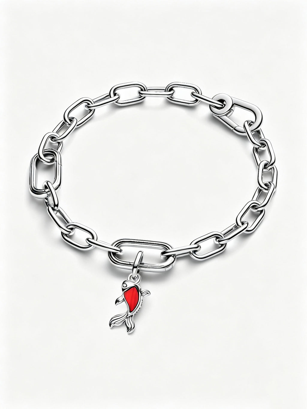 Roter Murano-Glas Koi-Fisch Mini-Charm-Anhänger Sterling-Silber